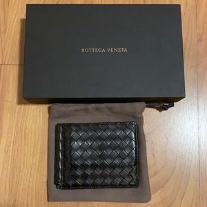 Bottega Veneta men’s money clip wallet fondant dark brown
